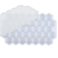 Ice Molds Silicone Honeycomb Hexagonal Template Popsicle Cube Mold Reusable BPA Free DIY Popsicle Mold Ice Cube Trays Zpaxo white 2PCS-74Cube