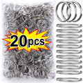 20- Stainless Steel Key Ring Chain Round Flat Split Keychain Polished