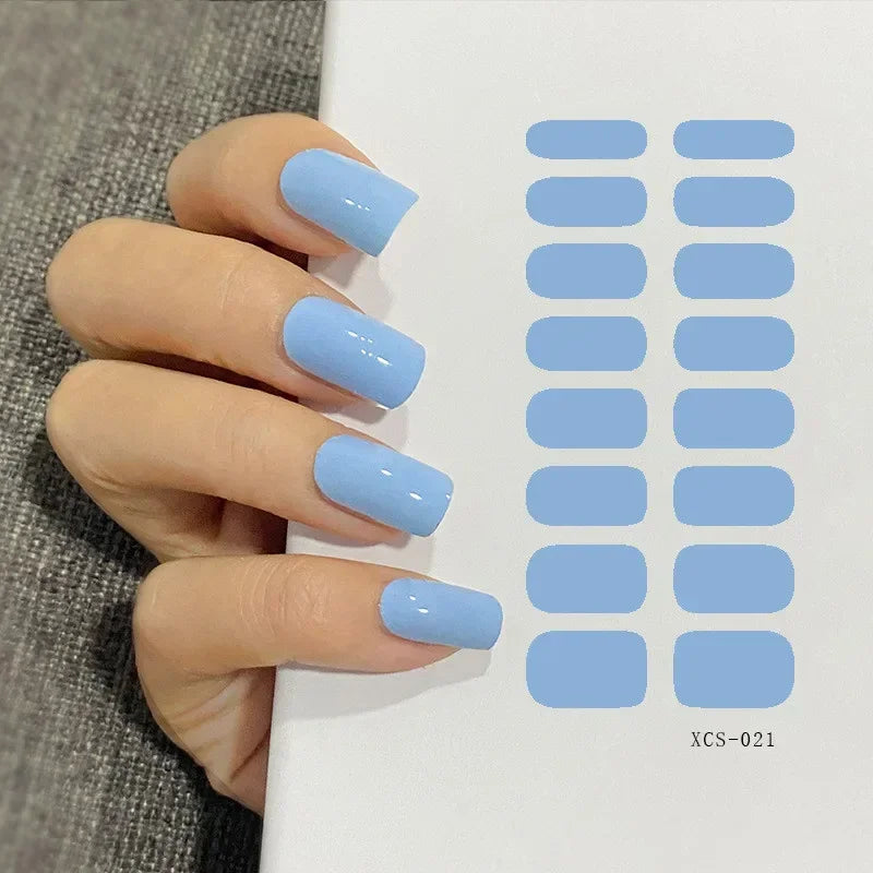 53 Colors Nail Polish Stickers Pure Color Strips Waterproof Adhesive Nail Full Sticker Environmental Protection DIY Nai Stickers Zpaxo XCS-021