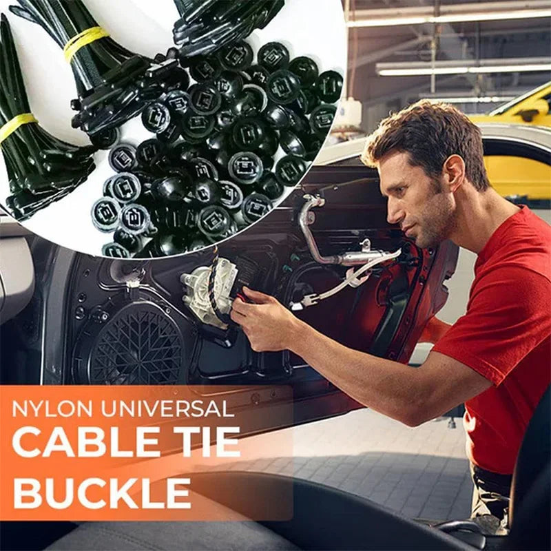 Car Nylon Cable Tie Buckles Universal Heavy Duty Self-Locking Zip Ties Holder with Pin Button Fasteners Car UV Resistant Ties Zpaxo