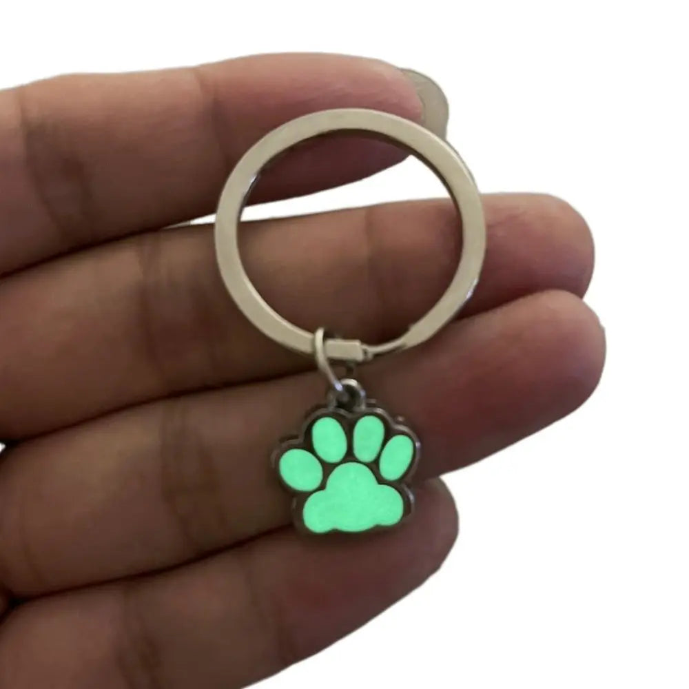 Fashion Glow in Dark Luminous Paw Keychain Bag Ornament Animal Footprints Cat Paw Keyring Alloy Cartoon Bag Pendant Zpaxo