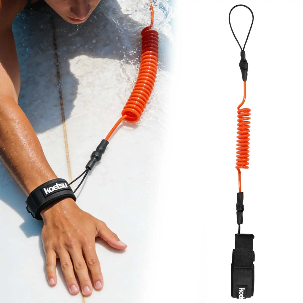 Coiled Bodyboarding Leash TPU Material Strong Cord Surfboard Ankle Leash Elastic Stretchable Suitable for Training Exercise Zpaxo