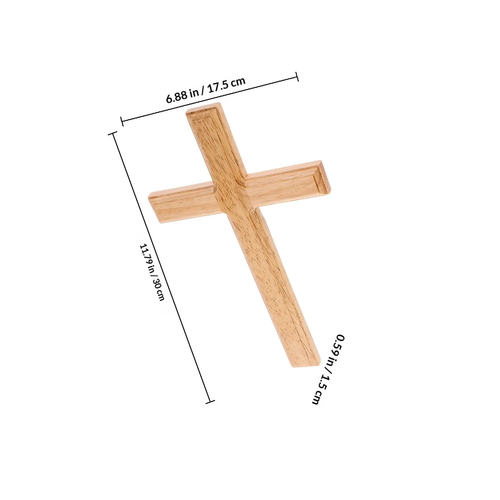 Wooden Wall Cross Decor Medium Round Edges Smooth Surface Safe