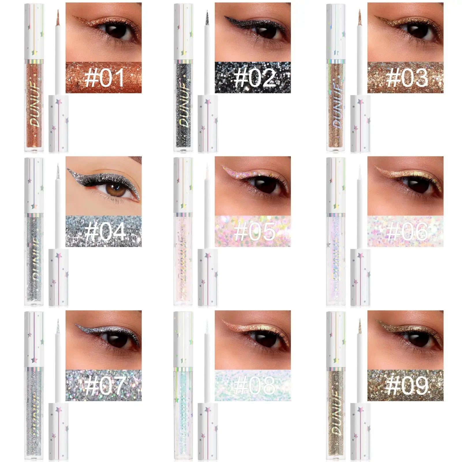 1PC Glittering Liquid Eyeliner and Eyeshadow, Smooth, Shimmering, Brightening, Waterproof,Suitable for Festivals/carnivals/party Zpaxo