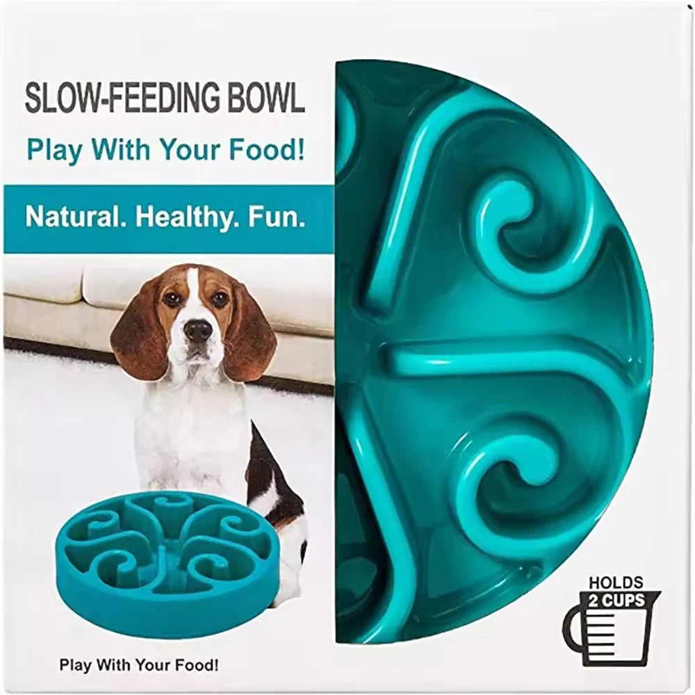 Pet Dog Slow Feeder Bowl Fun Non Slip Anti-gulping Slower Food Zpaxo