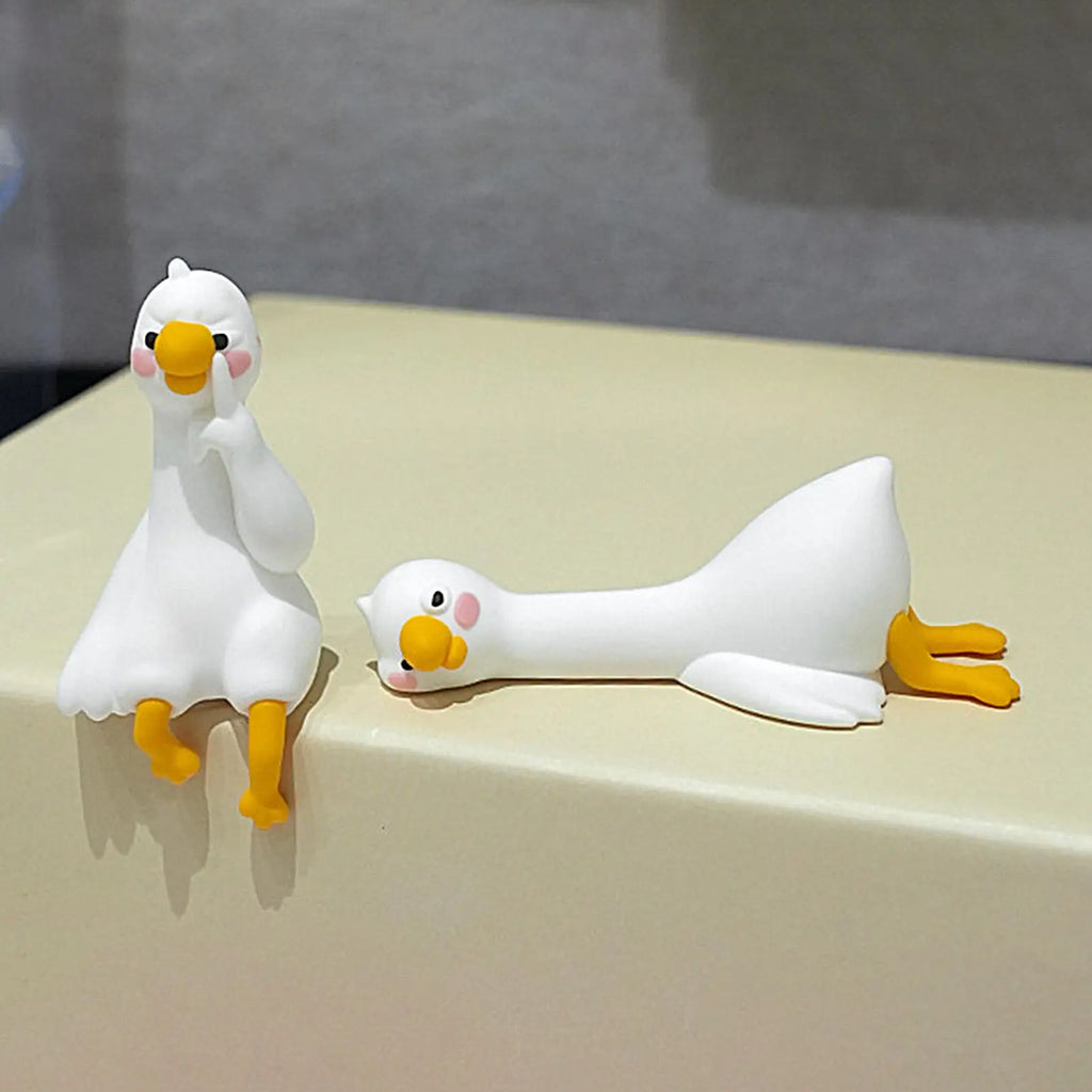 Computer Monitor Decor Figurines Geese Picture Frame Animal Sculpture