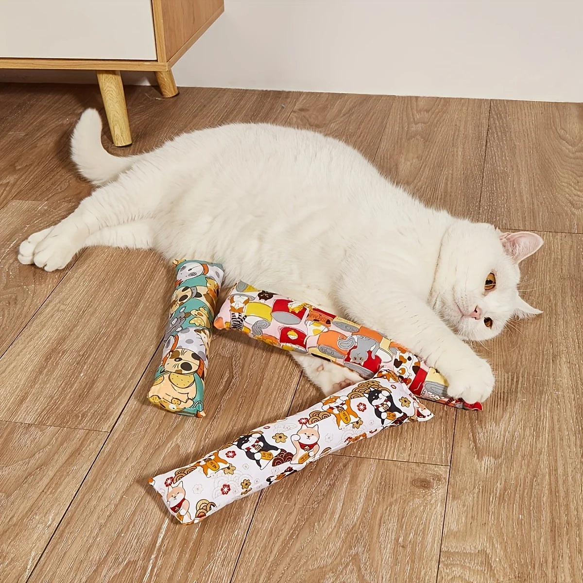 Interactive Plush Cat Teaser Toy Stick Durable Bite Resistant Chew