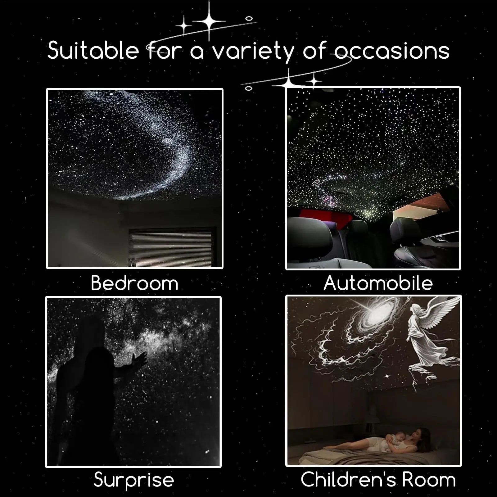 1 Usb Mini Galaxy Star Projector Night Light 12 Films Starry Sky
