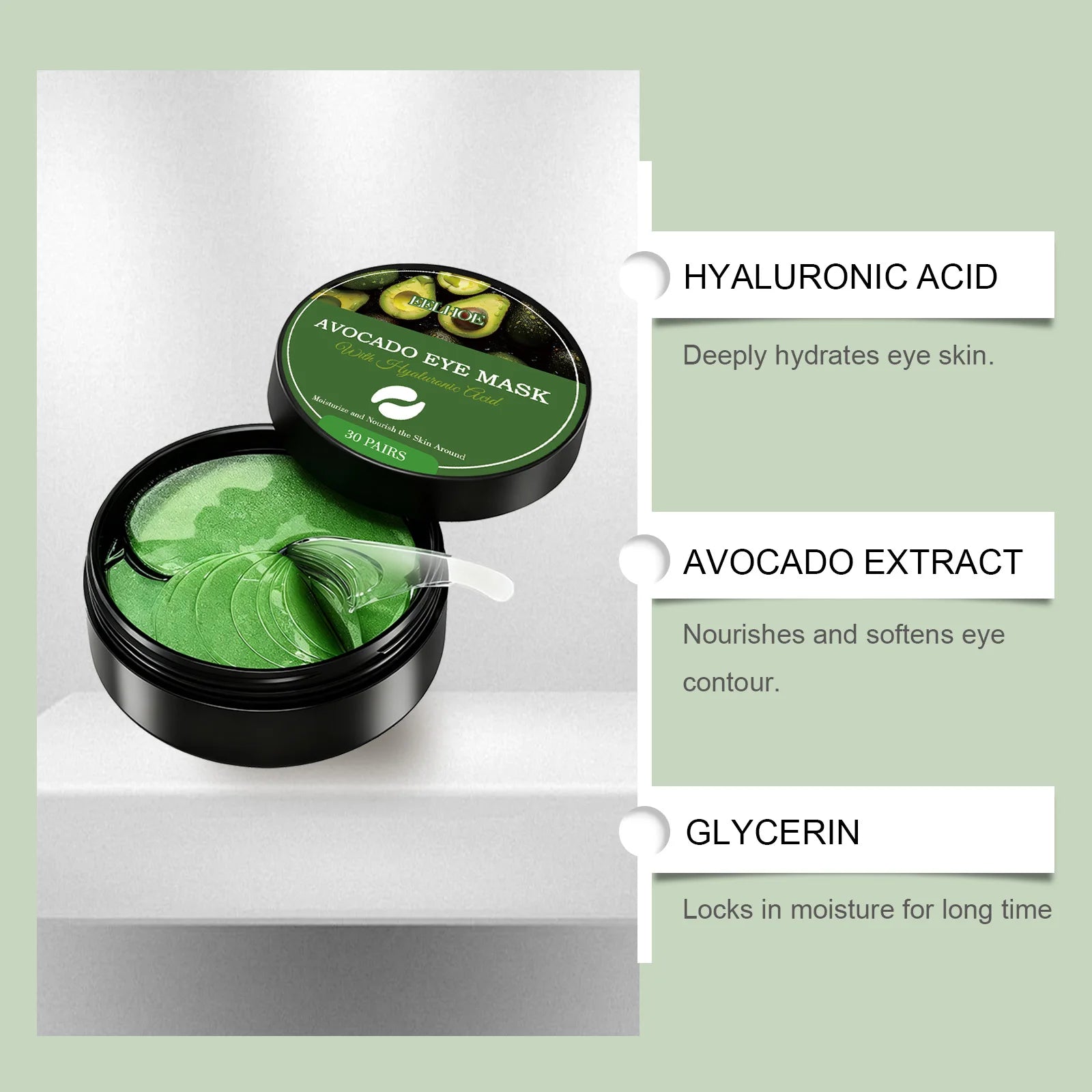 Eye Mask Hyaluronic Acid Hydrating Bio-Collagen Firming Vitamin C Brightening Under Eye Patches Anti-Puffiness Reduce Dark Circl Zpaxo