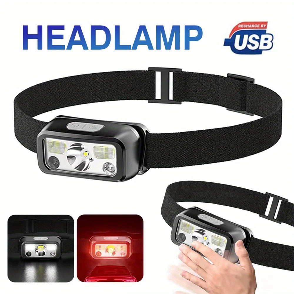 LED Sensor Headlamp USB Rechargeable 300LM – Camping & Fishing LED Headlamp Zpaxo