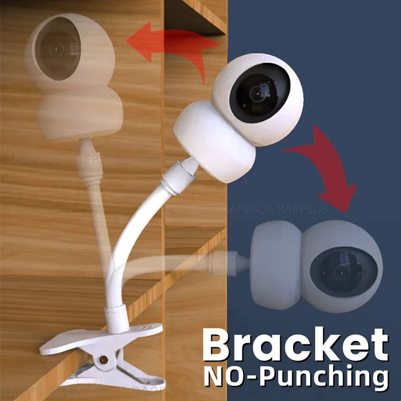No Punching Portable Clip Mount Webcam Stand For Baby Monitor Camera Holder Home Flexible Twist Mounting Kit Attaches to Crib Zpaxo