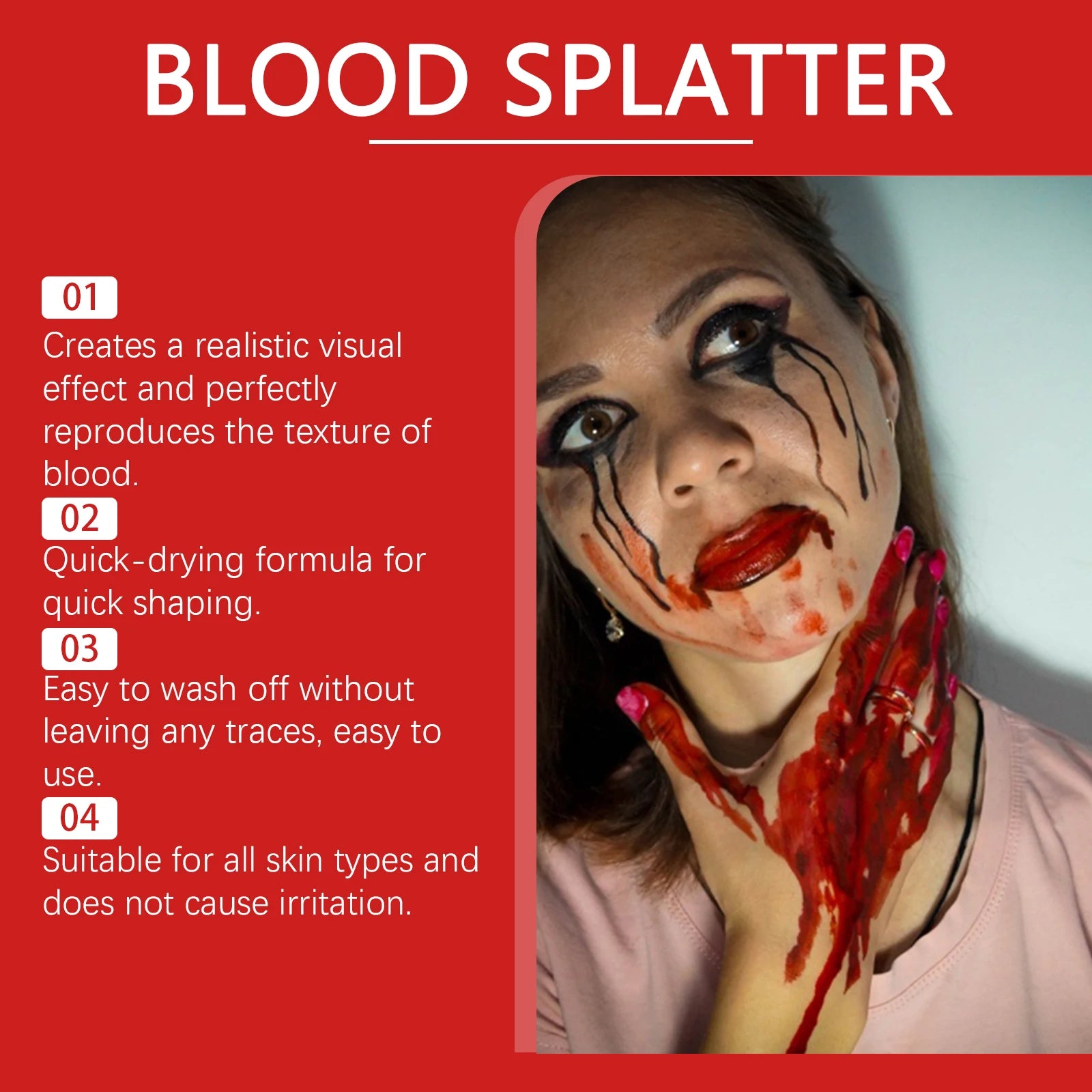 60ML 2024 Halloween Plasma Spray Blood Makeup Props Atmosphere Simulation Props Masquerade Props Make Up Festival Fake Blood Zpaxo