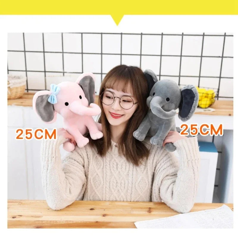 Gray Elephant Stuffed Plush Toys Kawaii Animals Soft Sleeping Pillow