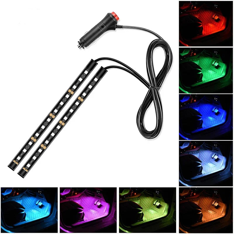 Car Interior LED Decorative Light Bar Ambient USB Cigarette Lighter