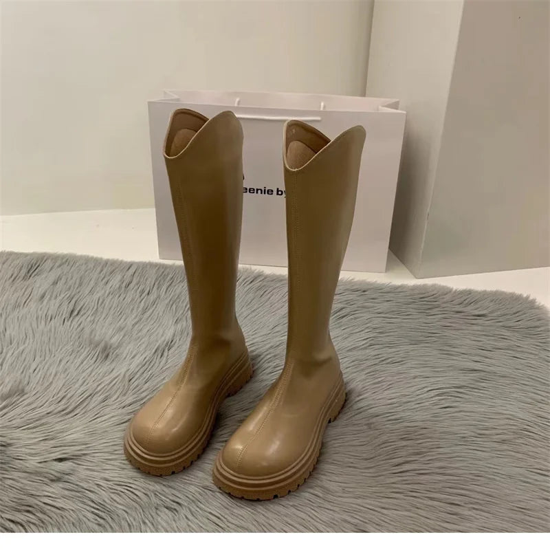 2023 Slim Woman Boots Fashion Women Knee-high Heel Women's Shoes Zpaxo