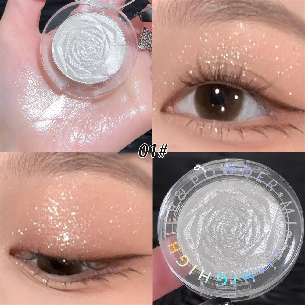 3D Rose Highlighter Makeup Palette Face Contour Bronzer Shimmer Zpaxo 01