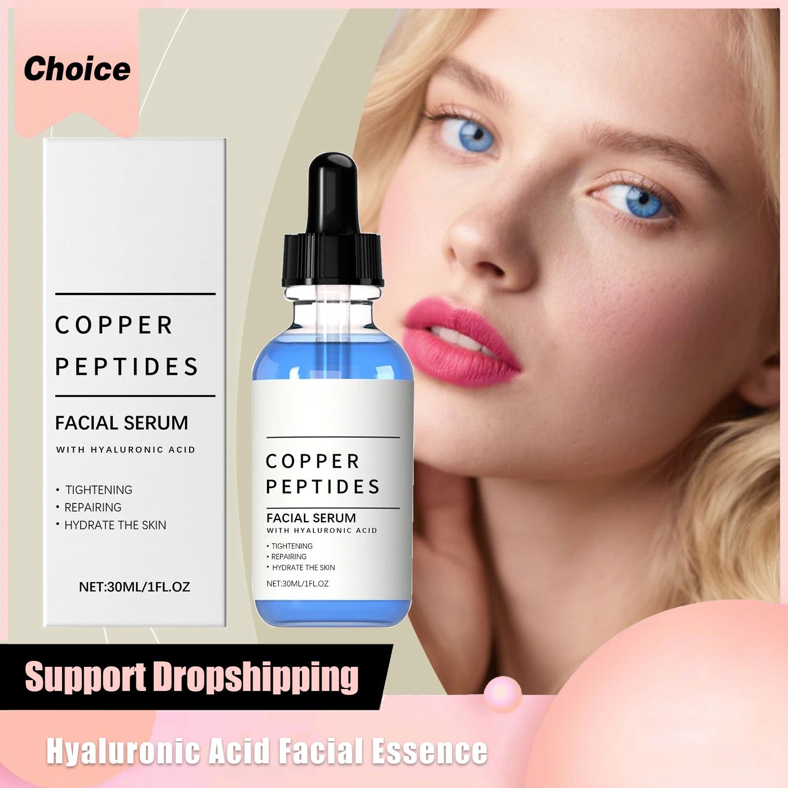 Hyaluronic Acid & Copper Peptide Face Serum – Deep Hydration 30ml Face Serum Zpaxo
