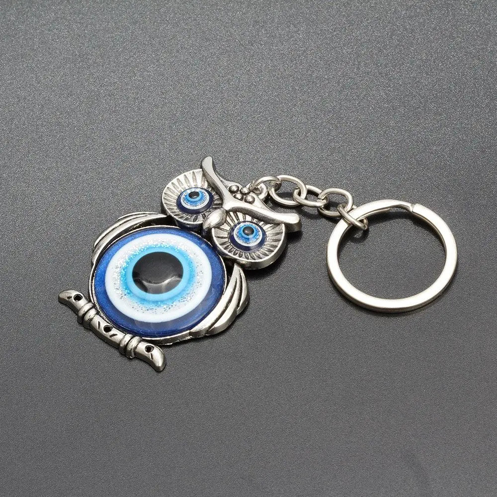 Crystals Hanger Evil Eye Owl Blue Protection Fashion Jewelry Car Keychain Car Pendant Car Accessories Zpaxo