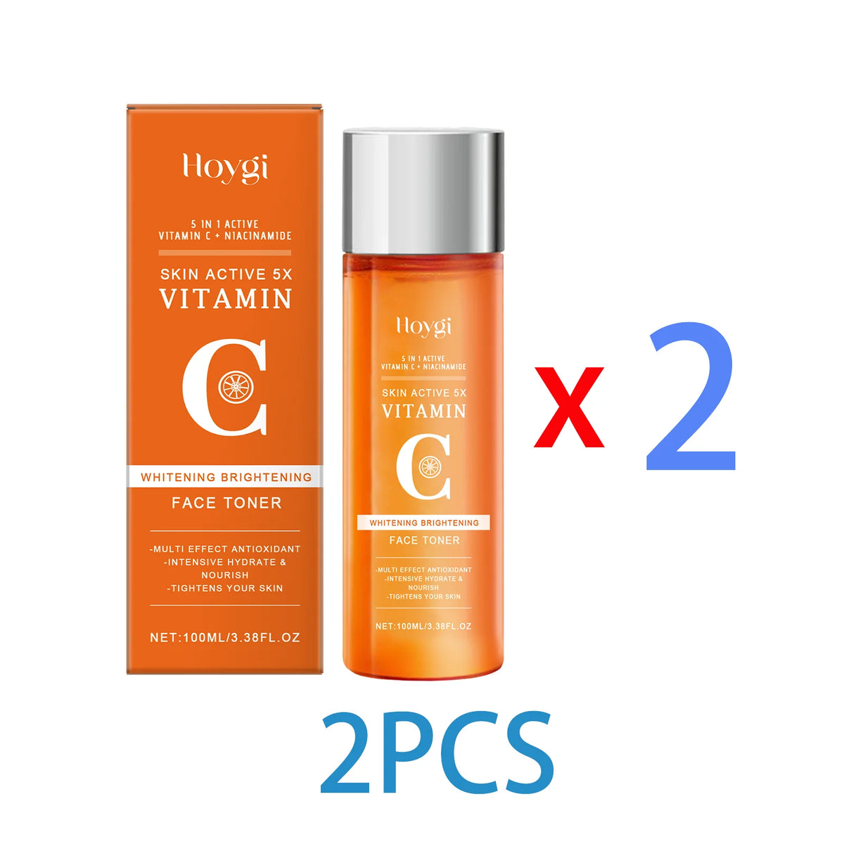 Vitamin C Brightening Toner for Face with Niacinamide Hydrating Facial Toner Dry Sensitive Skin Smooth Radiant Complexion 100ml Zpaxo 2PCS