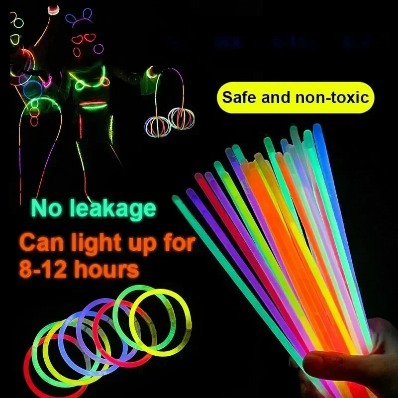 Fluorescent Glow Sticks Toys Bracelets Neon Lights Wedding Parties