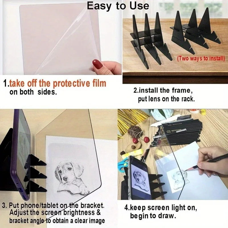 PVC Optical Drawing Board Tracing Reflection Sketching Tool Artists