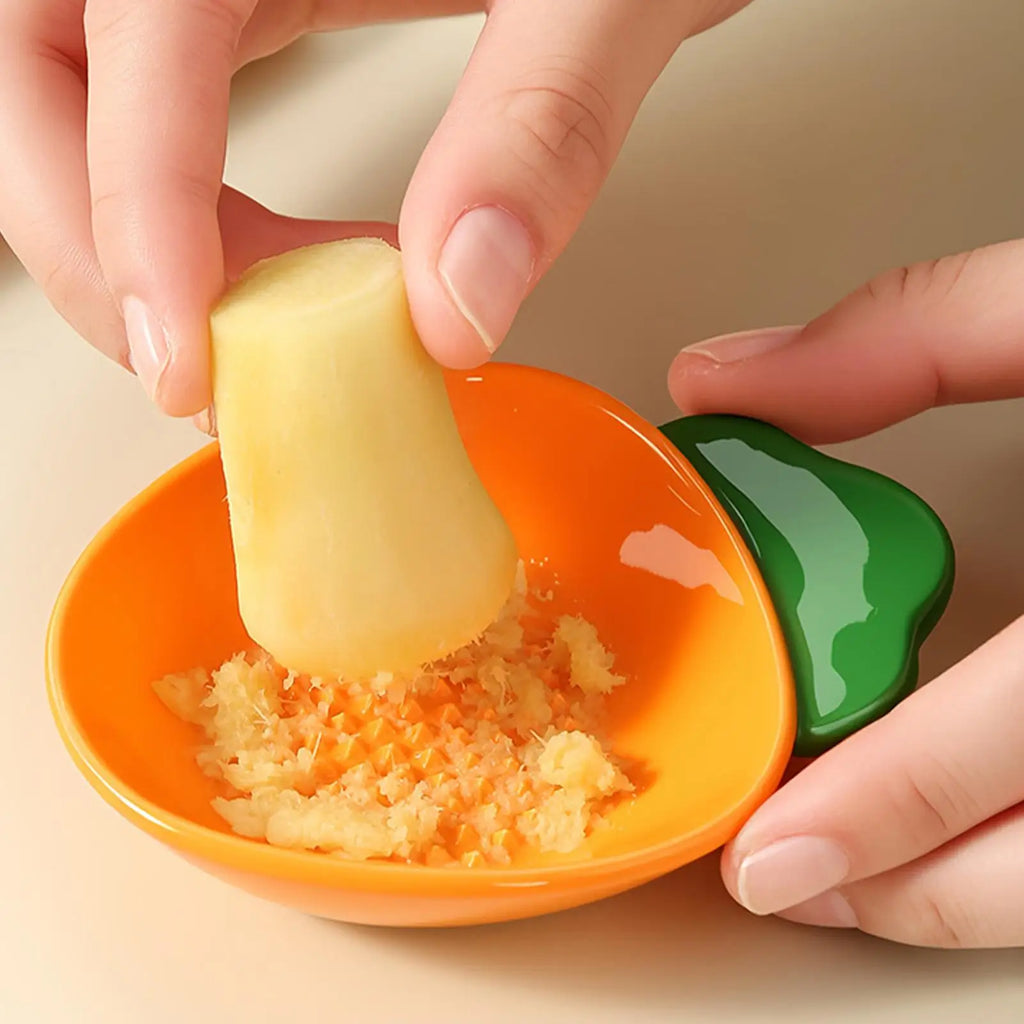 Ceramic Garlic Grater Plate Multipurpose Carrot Shaped Grinding Dish