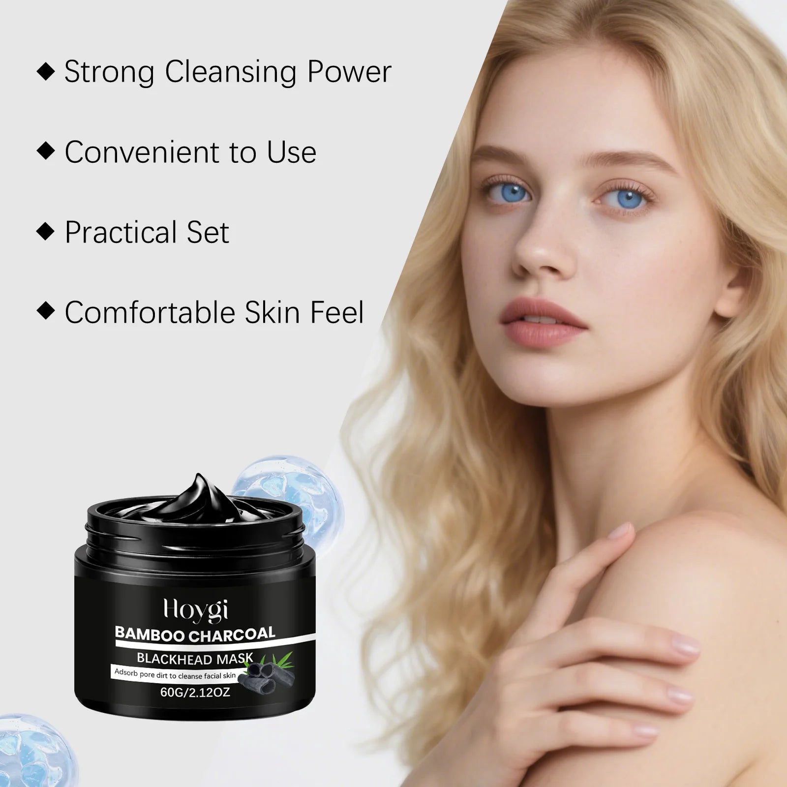 Hoygi Bamboo Charcoal Blackhead Peel-Off Mask | 60 Nose Strips Peel-Off Face Mask Zpaxo