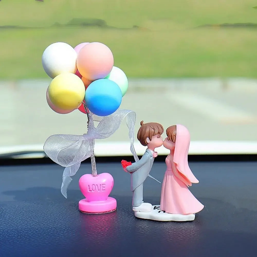 Get Married Car Ornaments Wedding Dress Resin Cartoon Couples Model Zpaxo style 10