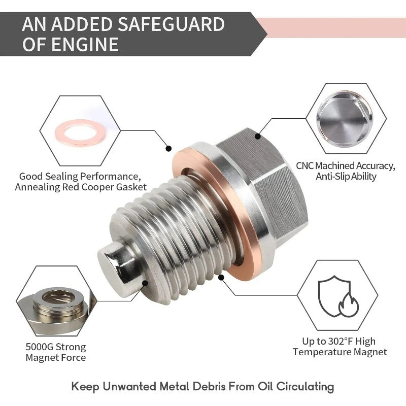 Magnetic Oil Drain Plug Stainless Steel M12 M14 M16 Oil Pan Nut
