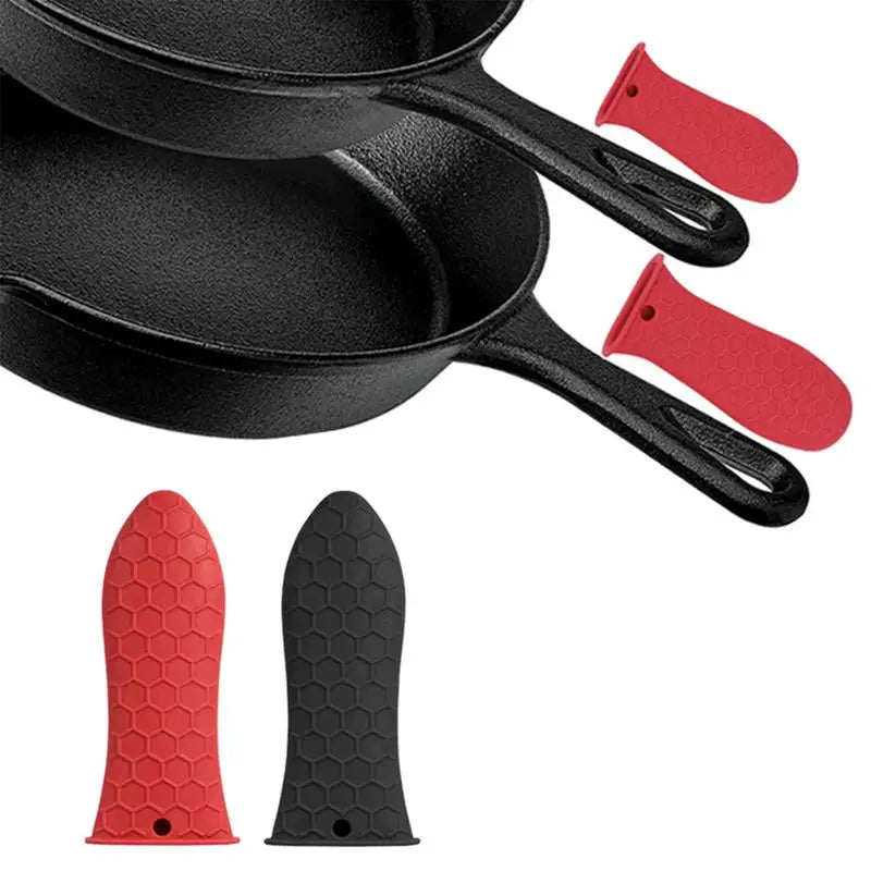 Silicone Handle Cover Honeycomb Hot Handle Holder Potholder For Cast Iron Skillets Pans Grip Sleeve Cover Pots Pans Handle Part Zpaxo