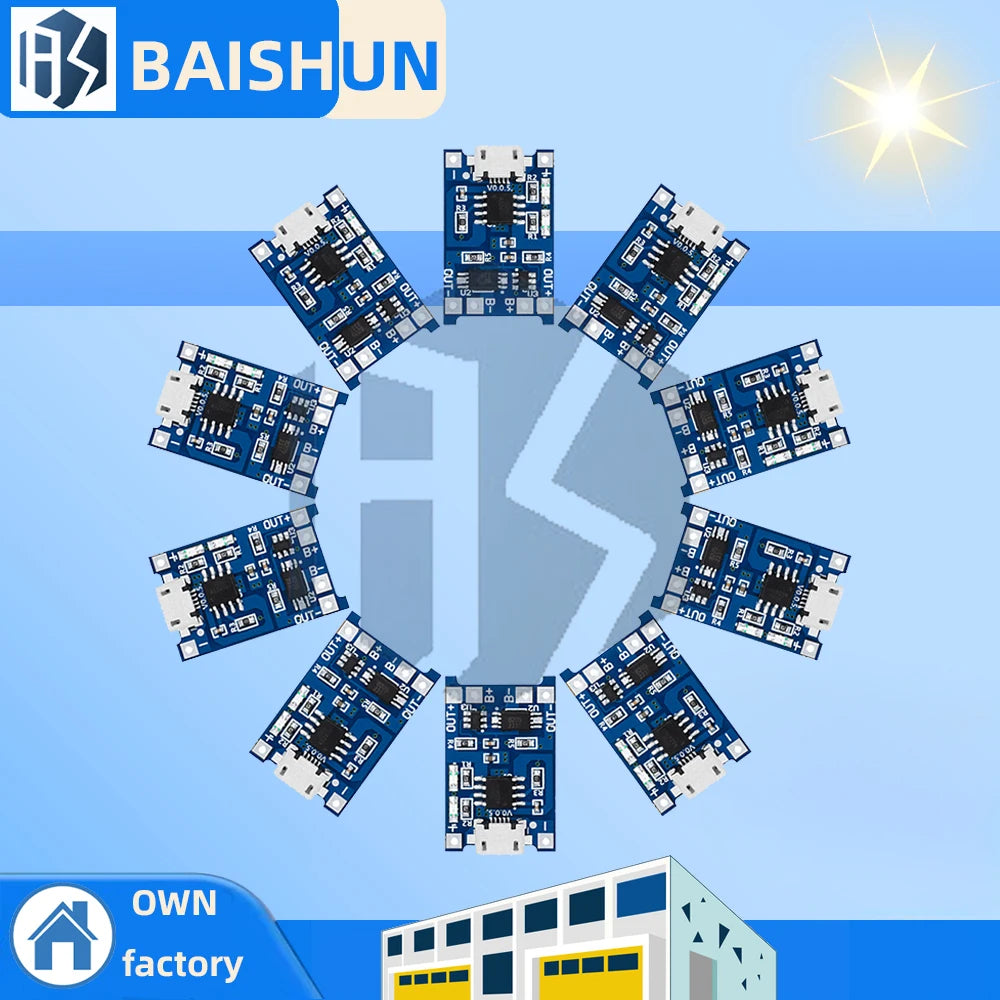 TP4056 Micro USB 5V 1A Lithium Battery Charger Modules Overcharge Zpaxo Default Title