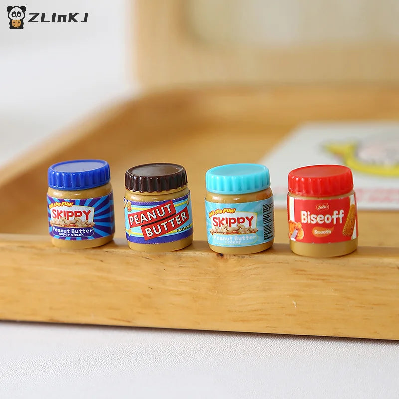Miniature Dollhouse Simulation Peanut Butter Model Decor Toy Doll Zpaxo