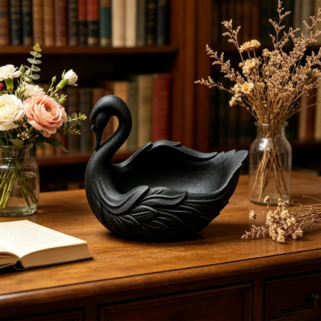 Entryway Bowl Multifunctional Elegant Swan Organizer Key Wallet