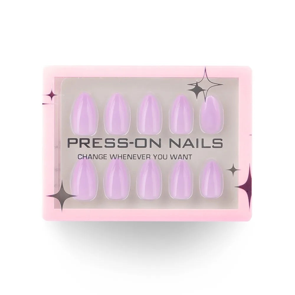 Manicure Long Almond False Nails Simple French Press Solid Detachable Zpaxo GD46