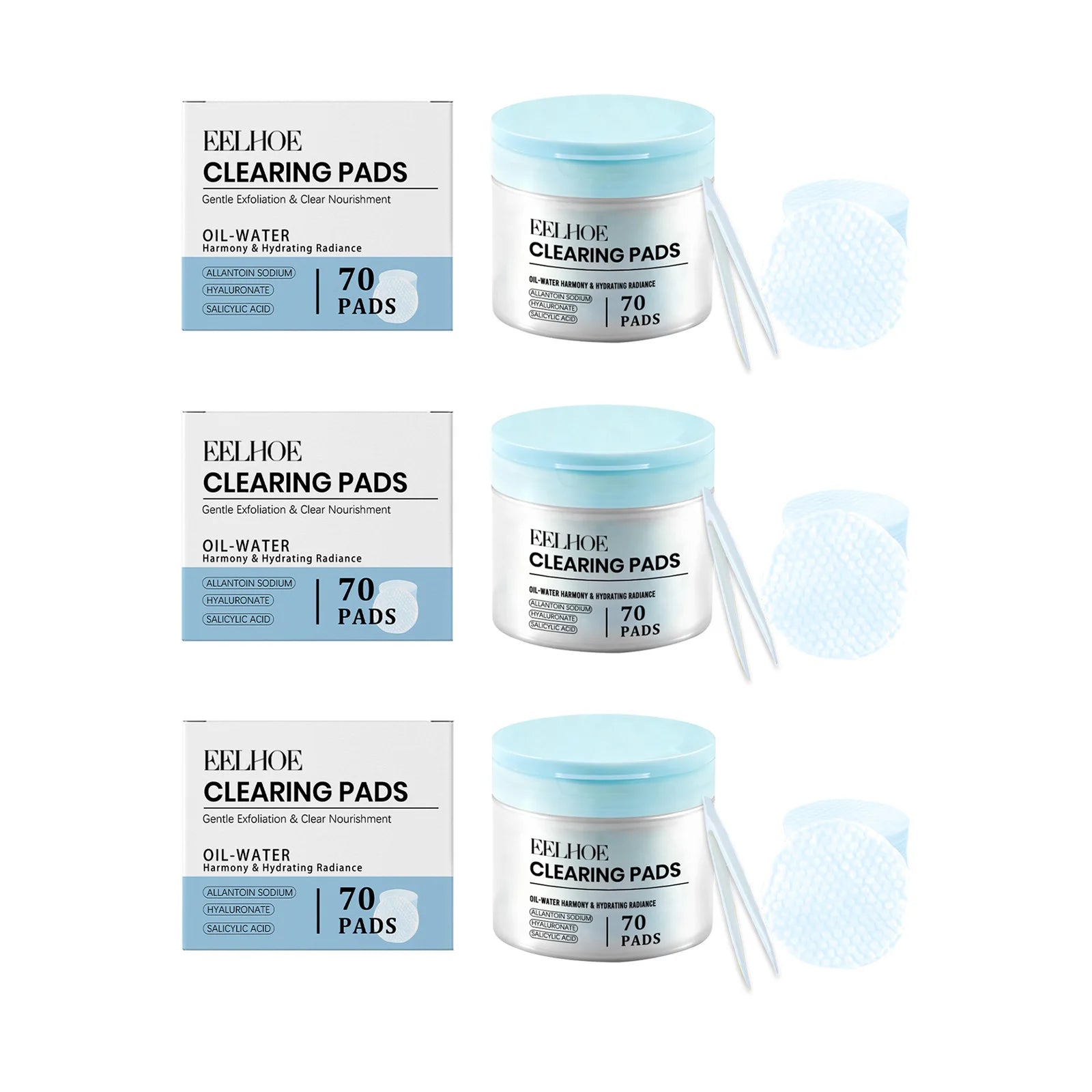 Salicylic Acid Toner Pads – Exfoliating Acne & Pore Care, 70ct Exfoliating Toner Pads Zpaxo 3 Sets