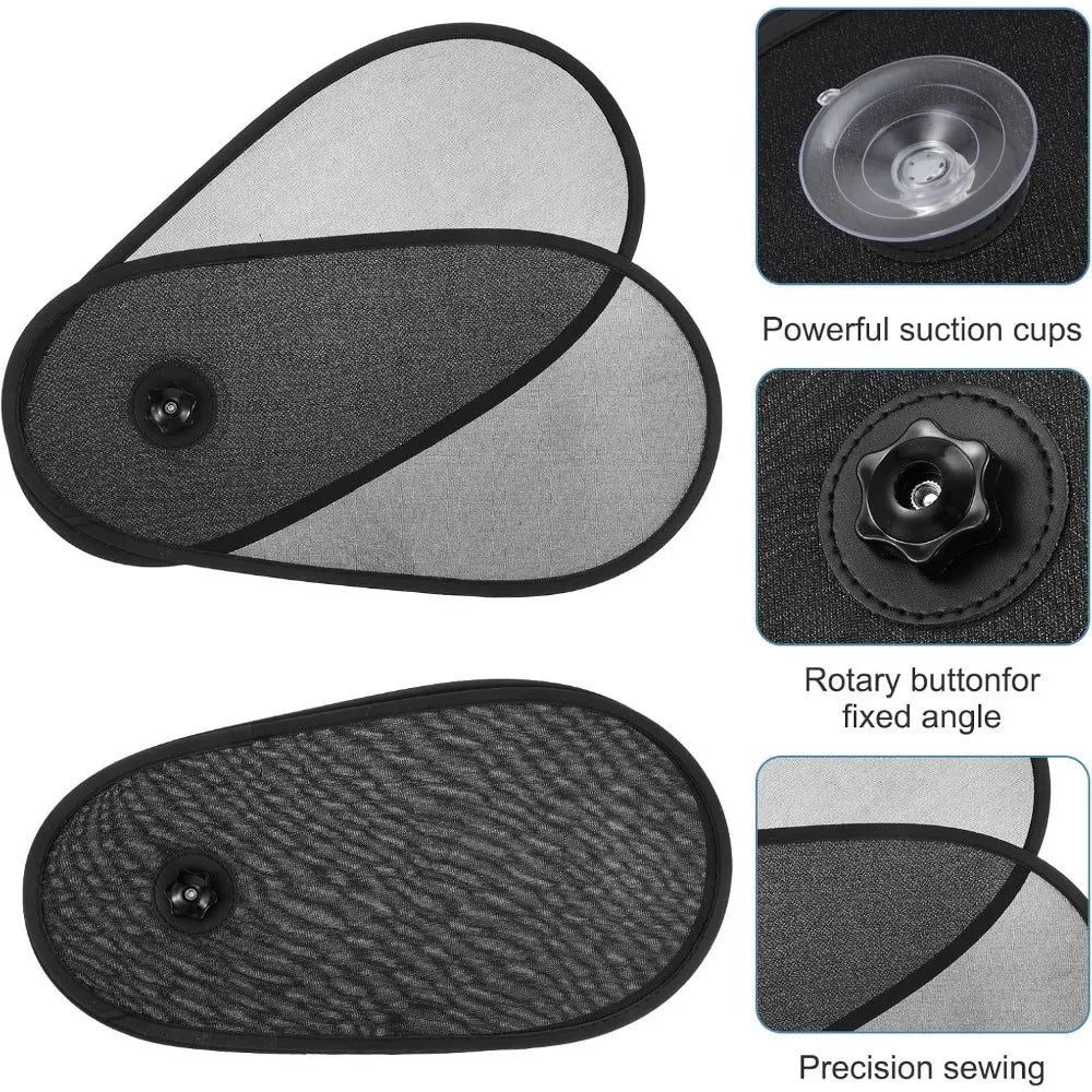Breathable Mesh Car Window Shade – UV Sun Blocker + Suction Cups