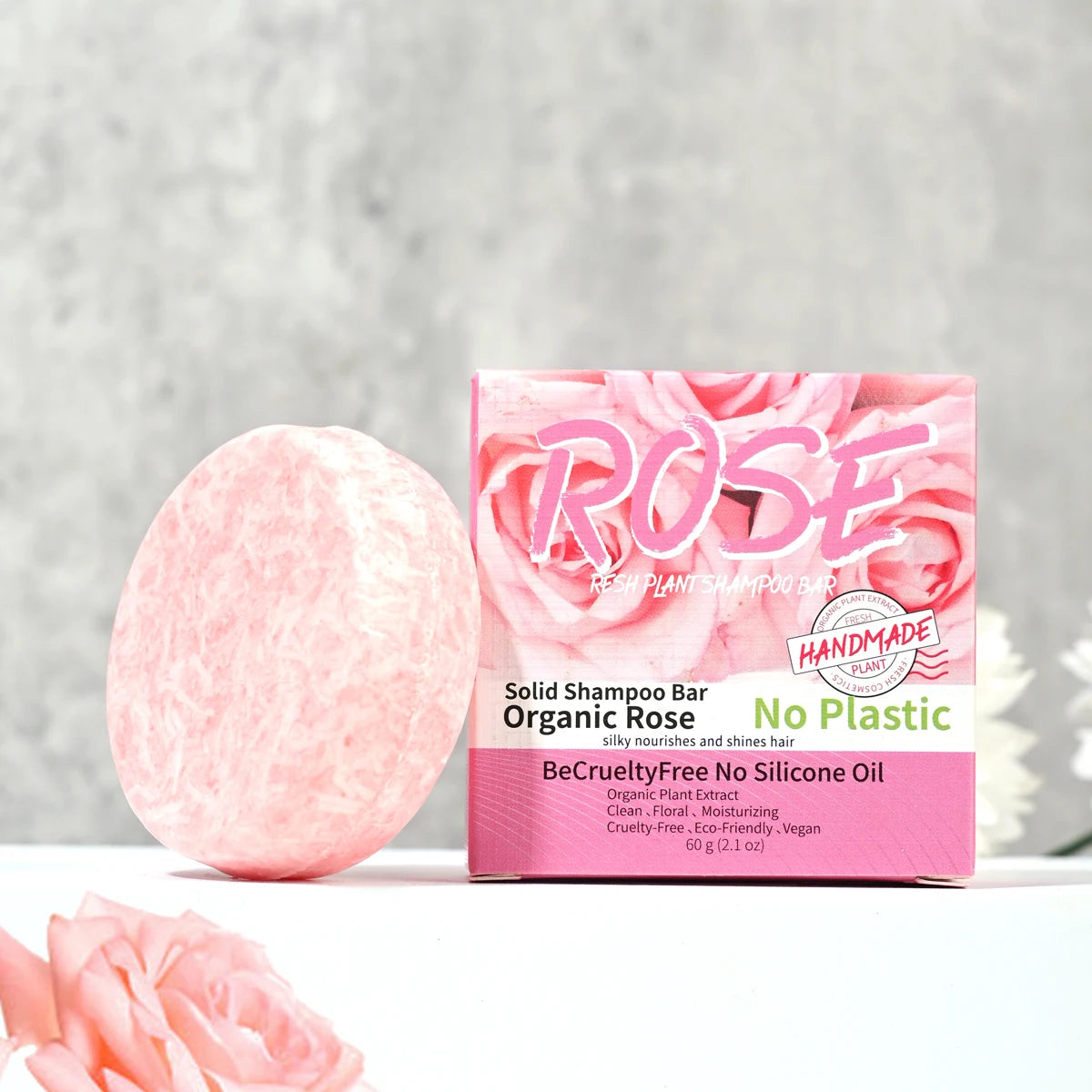 Pink Rose Handmade Shampoo Soap Bar – Rose Essential Oil Handmade Shampoo Bar Zpaxo