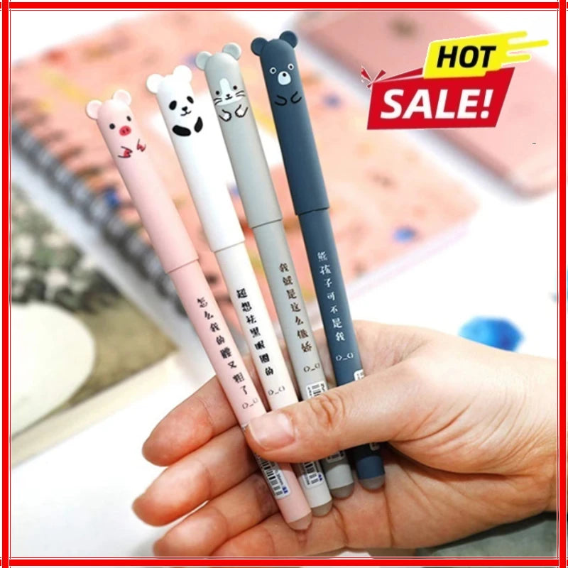 12pcs Kawaii Erasable Gel Pens 0.5mm Waterproof Blue/Black/Red Gel Ink Stationery School supplies for Office Student Zpaxo