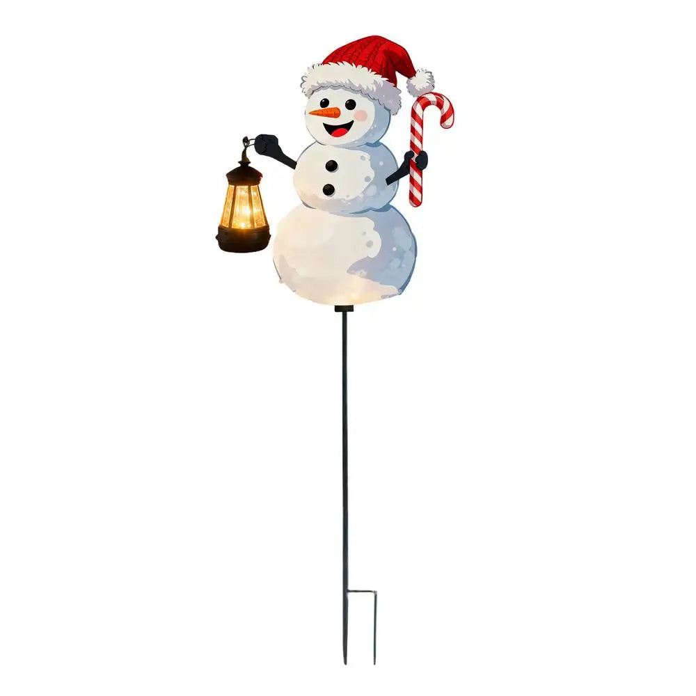 Christmas Garden Stakes LED Lighted Festival Signs Santa Holding