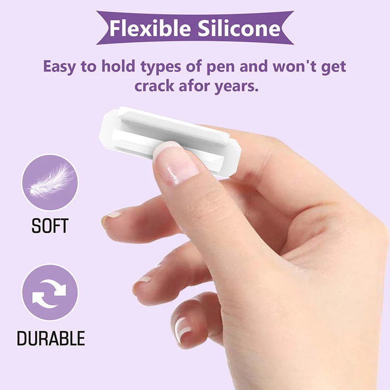 Self-Adhesive Silicone Pen Clip Holder – 2-Pack Desk Organizer Pen Clip Holder Zpaxo