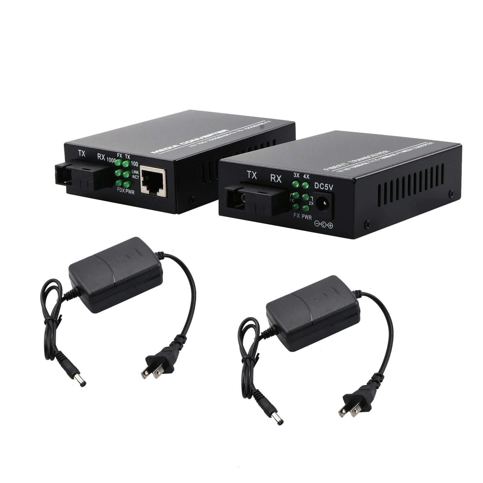 10 100 1000Mbps 1Port 4Ports Ethernet Fiber Optic Media Converter