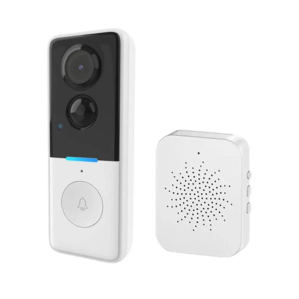 2026 Solar WiFi Video Doorbell Camera Waterproof Outdoor Wireless Door Bell PIR Motion Detection Two-Way Audio Intercom Zpaxo White