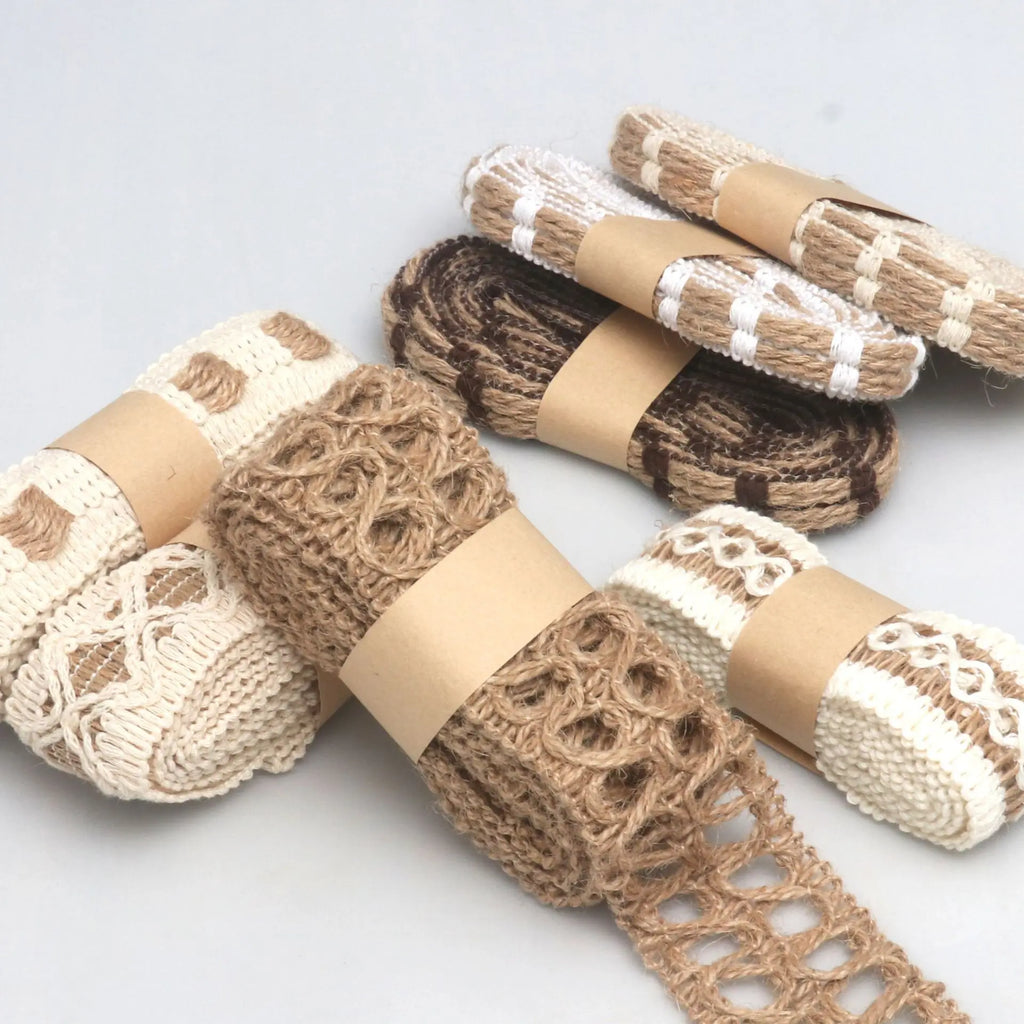 2-Yard Natural Jute Lace Ribbon – Rustic Wedding & DIY Crafts Craft Ribbon Zpaxo
