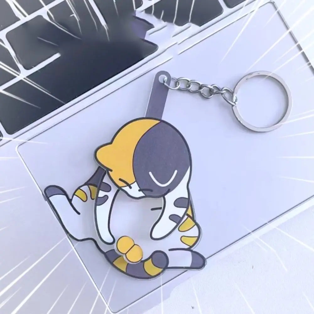 Pull Play Pull Play Egg Cat Keychain Rotatable Acrylic Trick Cat Bag Pendant Exquisite Bag Charm Jewelry Keychain Women Men Zpaxo