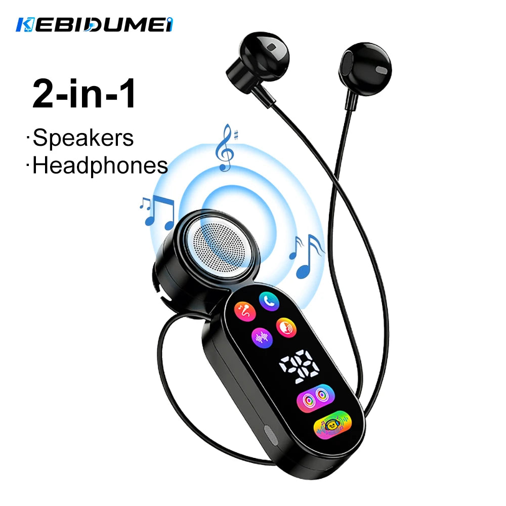 KEBIDUMEI 2-in-1 Wireless Earbuds Portable Speaker Bluetooth 5 4