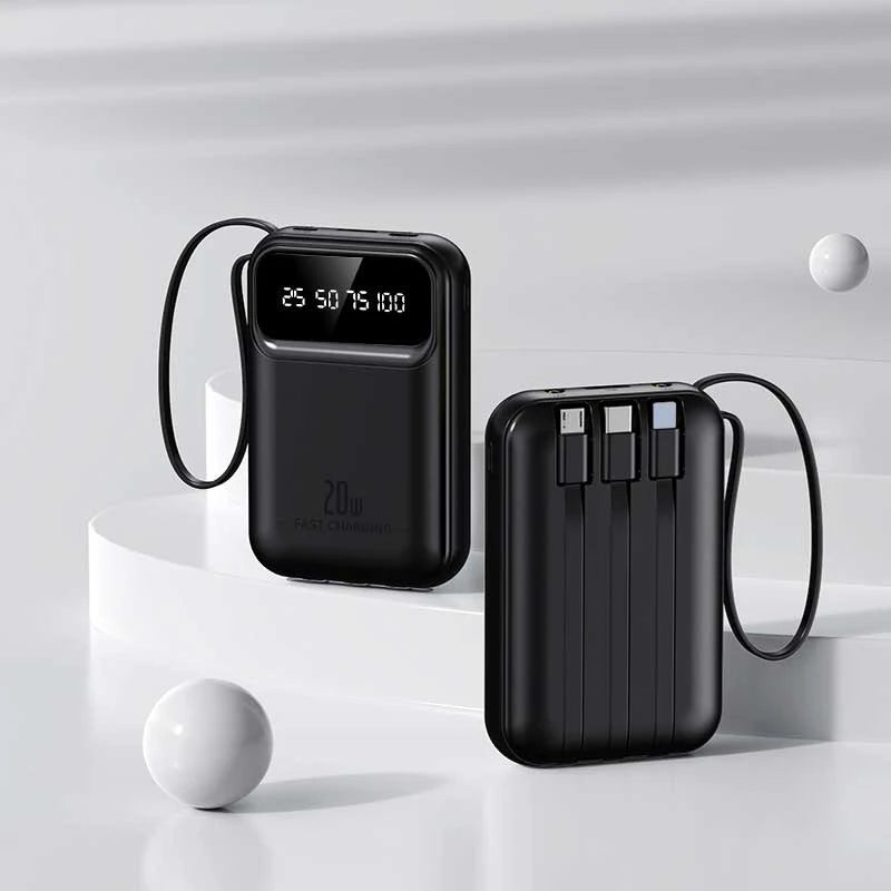 50000mAh 4 In1 Built-in Cable Power Bank Fast Charging Portable Charger Ultra Slim External Battery for iPhone Samsung Xiaomi Zpaxo