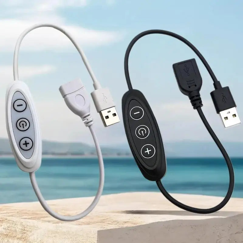 10-Stage Dimming Cable LED Light Control 5V 2A 3KEY USB Speed Zpaxo