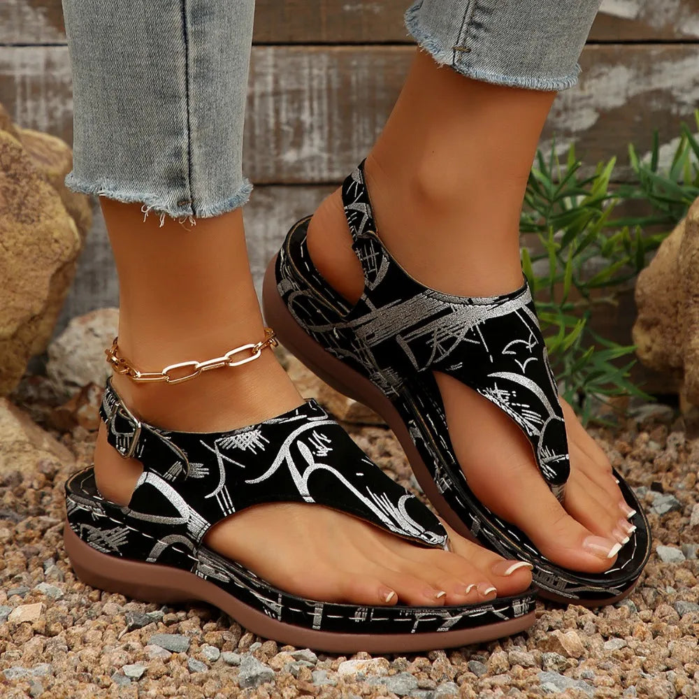 Women Sandals Soft Bottom Summer Shoes Wedge Heels Sandalias Mujer Zpaxo 42 image color 5