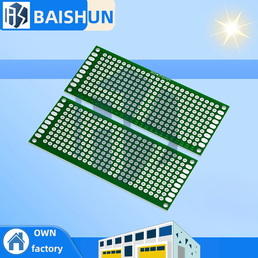 FR4 Double-sided Prototype PCB 3x7cm Universal DIY Circuit Board Green Zpaxo