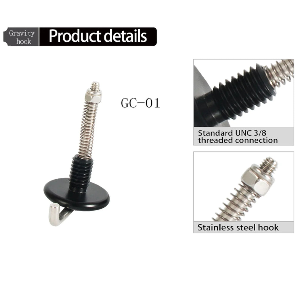 Tripod Center Shaft 3 8 Screw Gravity Stabilized Weights Hook Metal